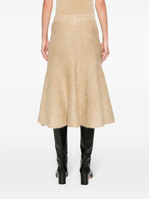 KHAITE Cadence A-line brushed skirt - Neutrals