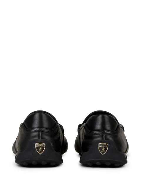Tod's Automobili Lamborghini slip-on leather driving shoes - Black
