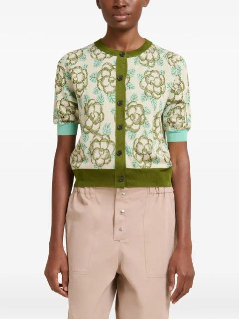 Marni floral-detail cardigan - Neutrals