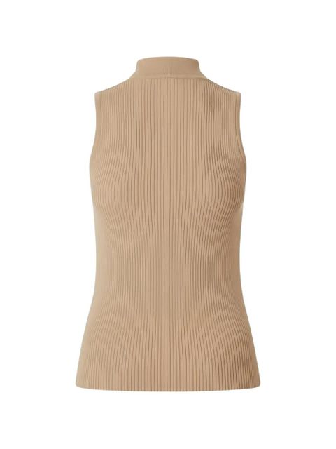 PINKO neck-tie ribbed tank top - Neutrals - zdjęcie produktu nr 2