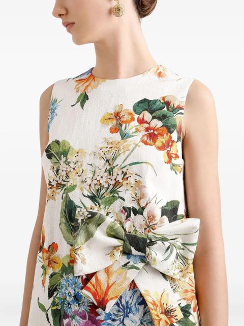 Dolce & Gabbana floral-print mini dress - White