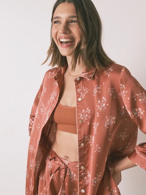 women'secret piżama damska kolor pomarańczowy satynowa 2542463 - zdjęcie produktu nr 2