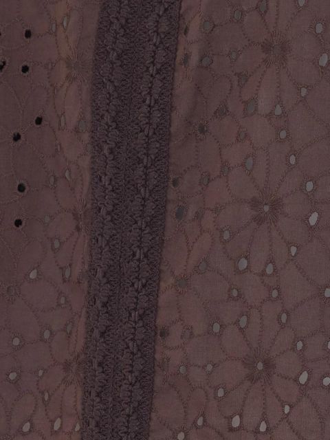 TWINSET embroidered cotton blouse - Brown