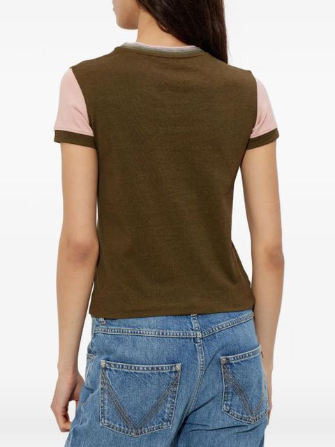 LOEWE embroidery colour-block t-shirt - Green
