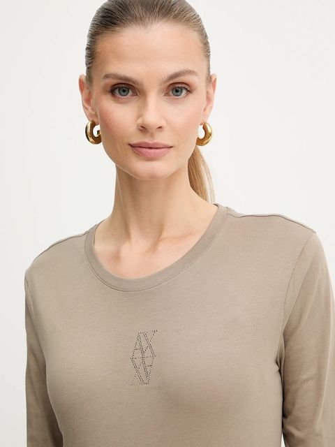 Armani Exchange longsleeve bawełniany kolor zielony XW001350 AF17172