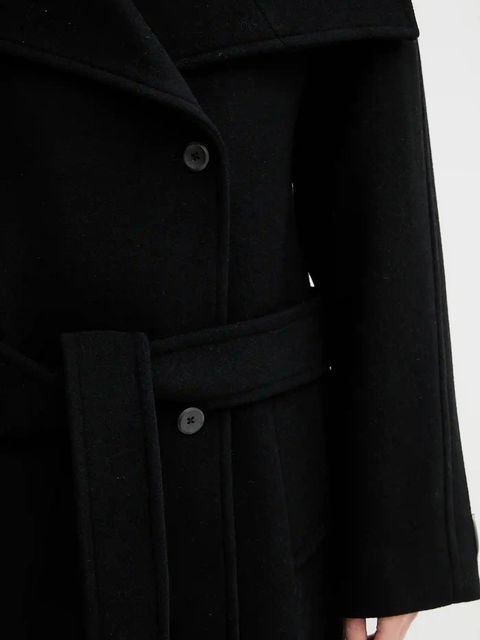 Calvin Klein płaszcz z wełną kolor czarny LV044D557G