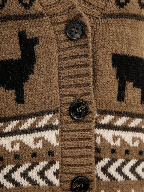 Weekend Max Mara kardigan z wełną OVATTA damski kolor brązowy 2525346092600