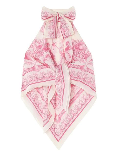 Versace Underwater Barocco cover-up foulard top - Neutrals
