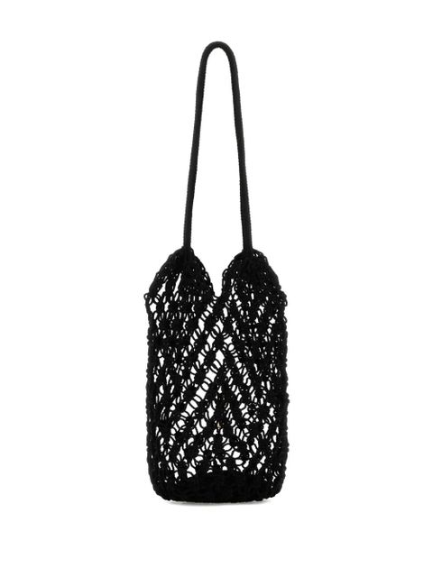 Saint Laurent large Cassandre open-work bucket bag - Black - zdjęcie produktu nr 2