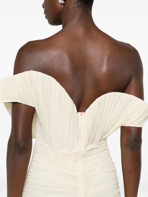 Magda Butrym draped pleated mini dress - Neutrals