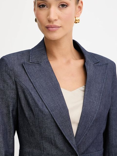 Marciano by Guess marynarka jeansowa kolor granatowy jednorzędowa gładka 5YPN22 7457A