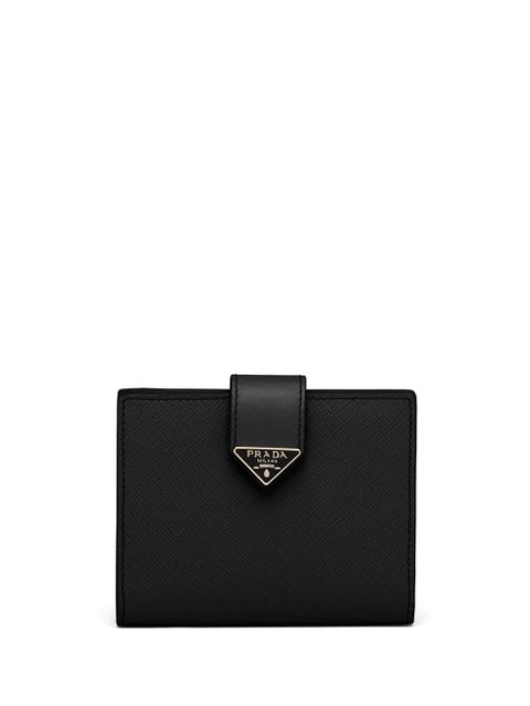 Prada small logo-plaque Saffiano leather wallet - Black - zdjęcie produktu nr 1