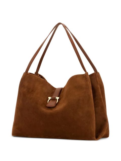 Ferragamo suede tote bag - Brown