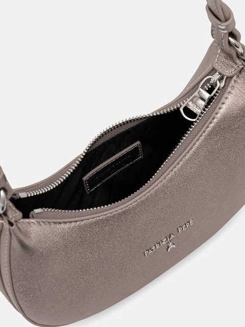 Patrizia Pepe torebka skórzana kolor szary 8B0309 L138