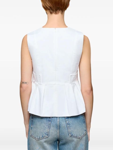 GANNI V-neck pleated blouse - White