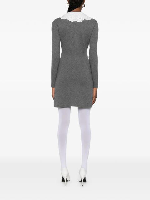 Self-Portrait long-sleeve mini dress - Grey