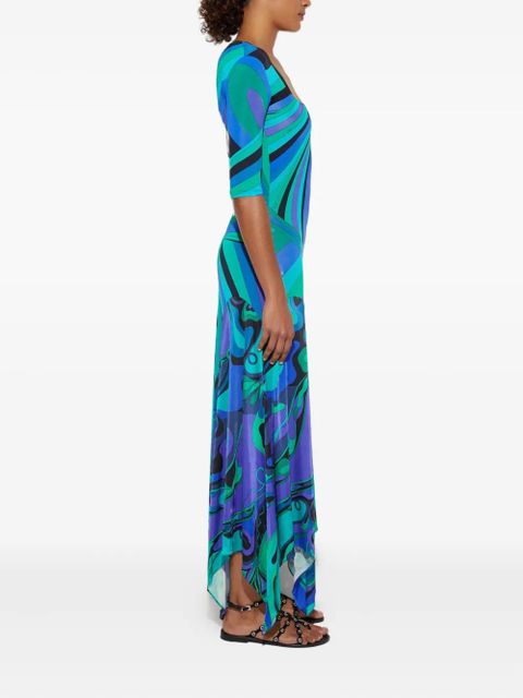 PUCCI asymmetric-hem maxi dress - Blue