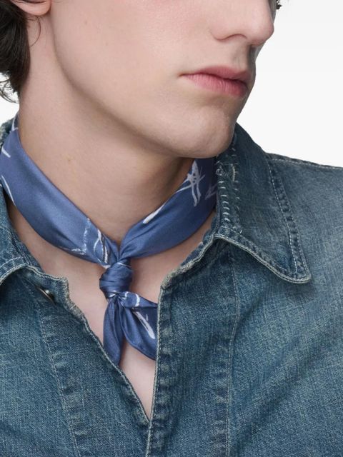 Maison Margiela numbers-print neckerchief - Blue - zdjęcie produktu nr 2