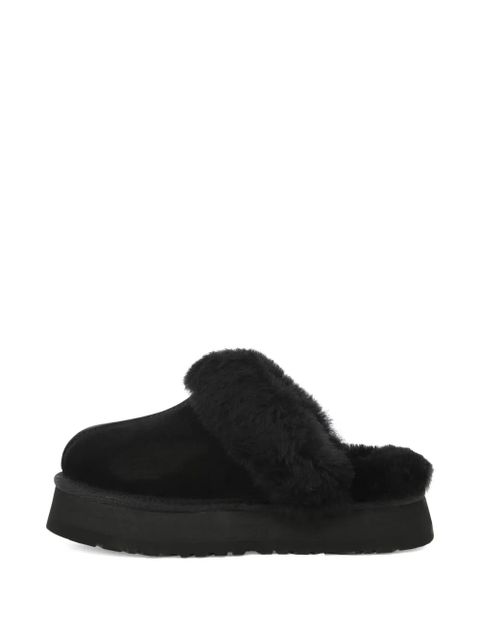 UGG Disquette faux-fur trimmed slippers - Black