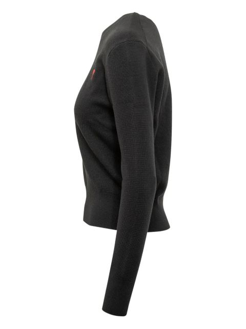 AMI Paris Ami de Coeur-embroidery sweater - Black