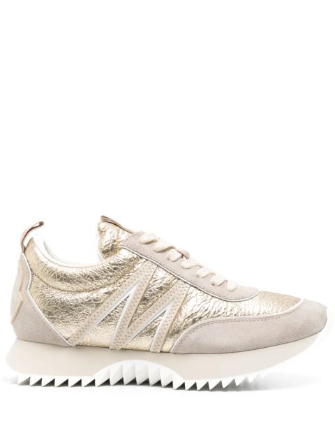 Moncler Pacey leather sneakers - Gold - zdjęcie produktu nr 1