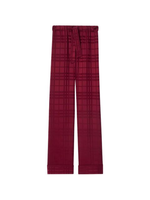 Burberry check silk pajama trousers - Red - zdjęcie produktu nr 1