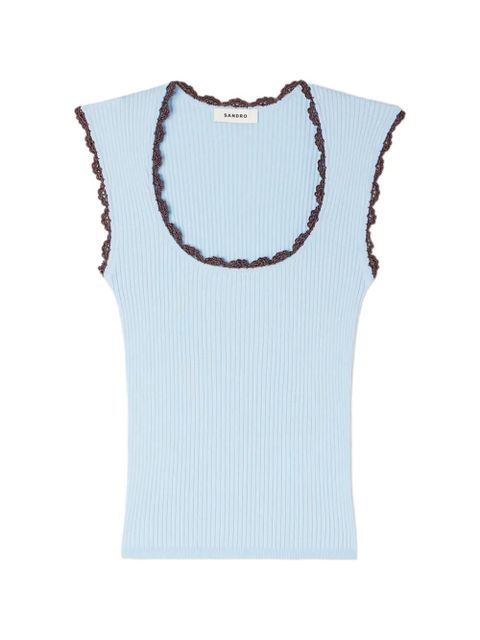 SANDRO crochet-trim top - Blue - zdjęcie produktu nr 1