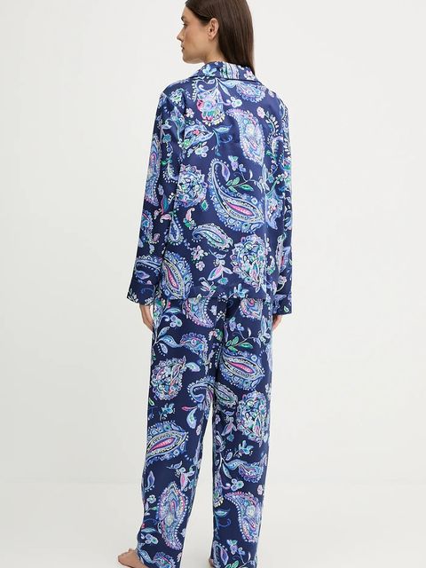 Lauren Ralph Lauren piżama damska kolor niebieski satynowa ILN92480
