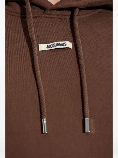Jacquemus logo-patch hoodie - Brown