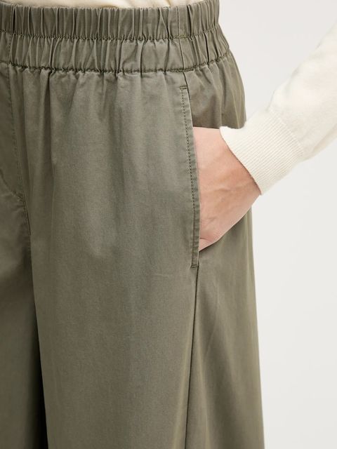 United Colors of Benetton spodnie bawełniane damskie kolor zielony szerokie high waist 4PAXDF0A4