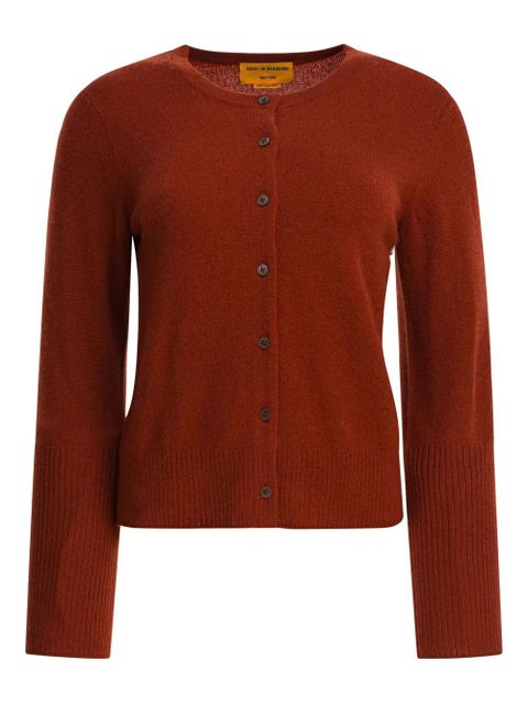 Guest In Residence button-front ribbed cardigan - Red - zdjęcie produktu nr 1