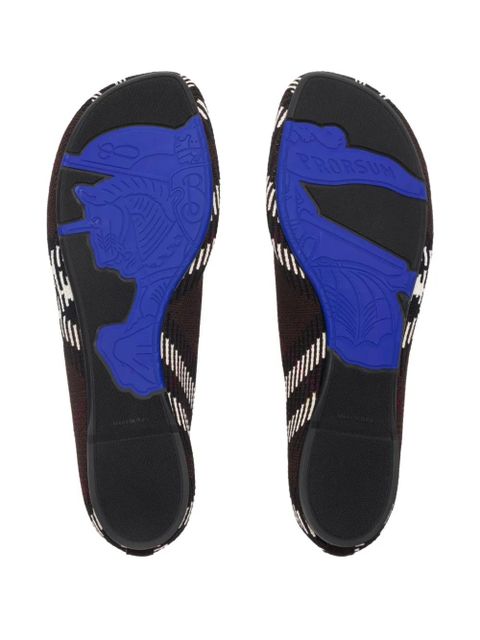 Burberry check knitted ballet flats - Black