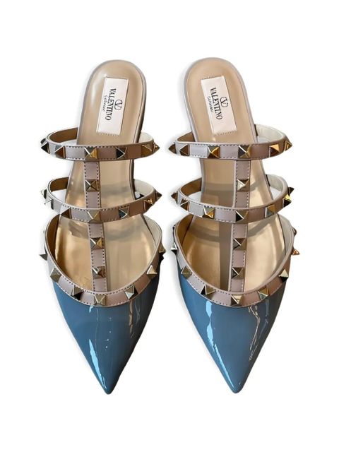 Valentino Garavani studded strap flat mules - Blue - zdjęcie produktu nr 2