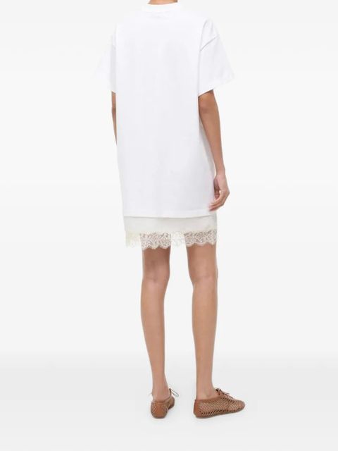 STAUD Grier lace-trim mini dress - Neutrals - zdjęcie produktu nr 2