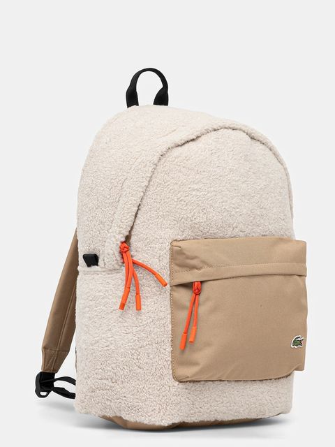 Lacoste plecak kolor beżowy duży wzorzysty NU5095NZ