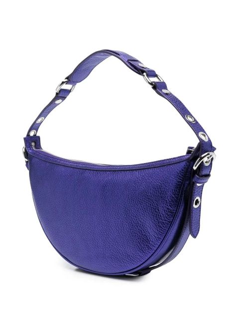 BY FAR pebble-texture leather shoulder bag - Purple