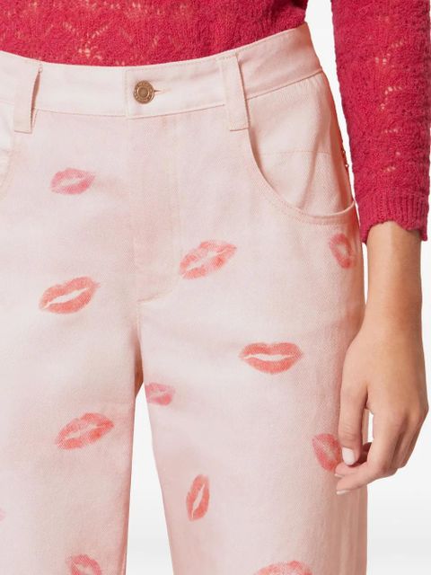 MARANT ÉTOILE Brinsa lip-print trousers - Pink
