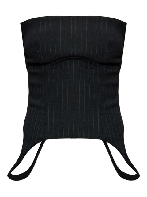 MISBHV pinstriped strapless top - Black - zdjęcie produktu nr 1