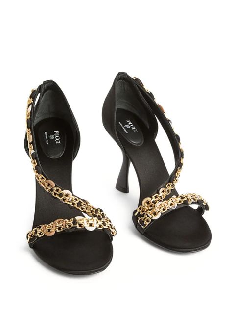 PUCCI chain heeled Emilio sandals - Black