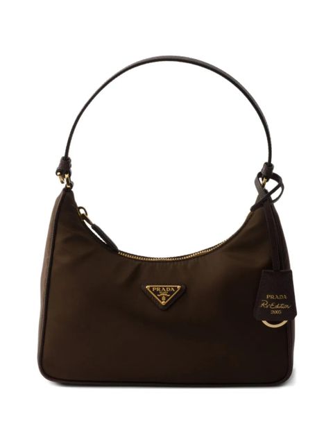 Prada mini Re-Edition 2005 logo-detail tote bag - Brown - zdjęcie produktu nr 1