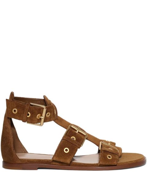 Gianvito Rossi buckle-strap flat sandals - Brown - zdjęcie produktu nr 1