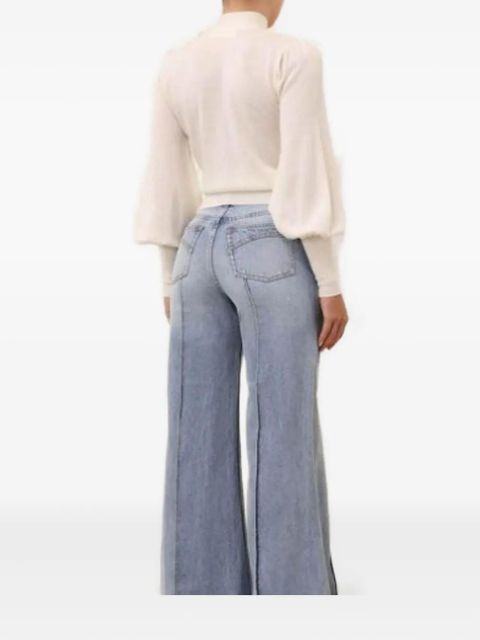 ZIMMERMANN neck-tie balloon-sleeve jumper - Neutrals - zdjęcie produktu nr 2