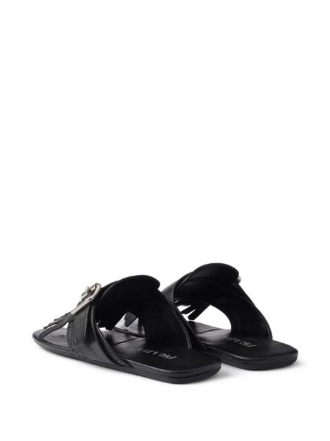Prada Shuffle leather thong sandals - Black