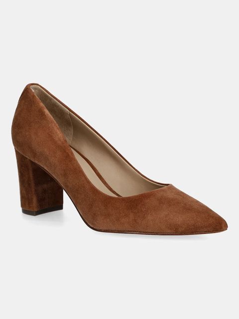 Lauren Ralph Lauren czółenka zamszowe Lanette Blkh kolor brązowy na słupku 802967743002 - zdjęcie produktu nr 1