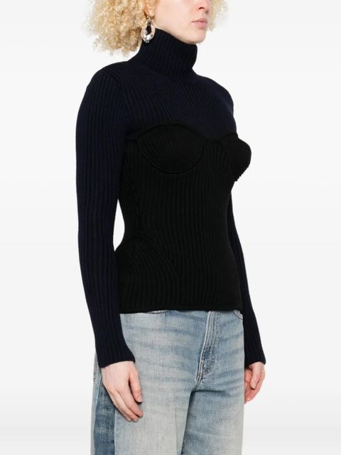 Jean Paul Gaultier merino wool-blend top - Black