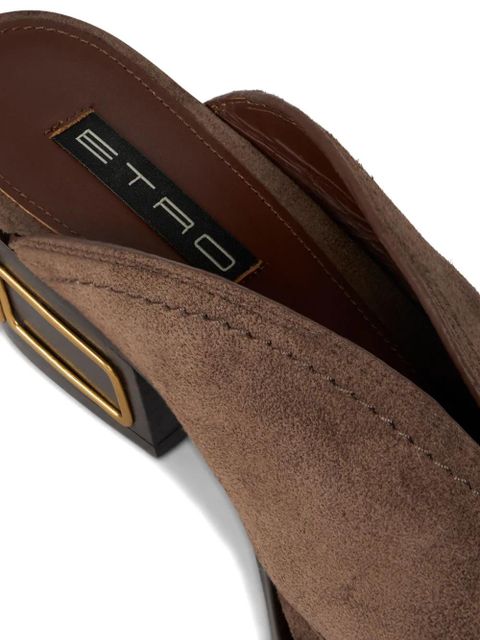 ETRO 45mm suede heeled mules - Brown