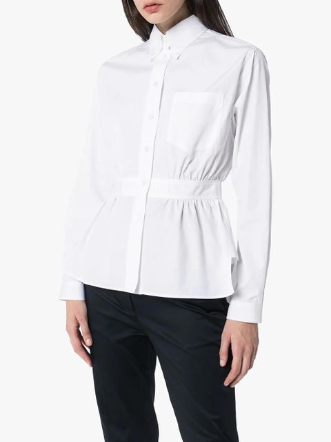 Prada gathered-waist button-down shirt - White