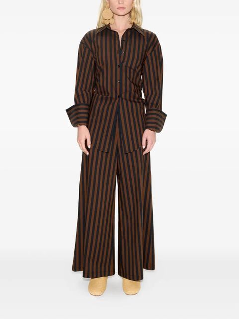 Simon Miller Toni striped poplin trousers - Brown