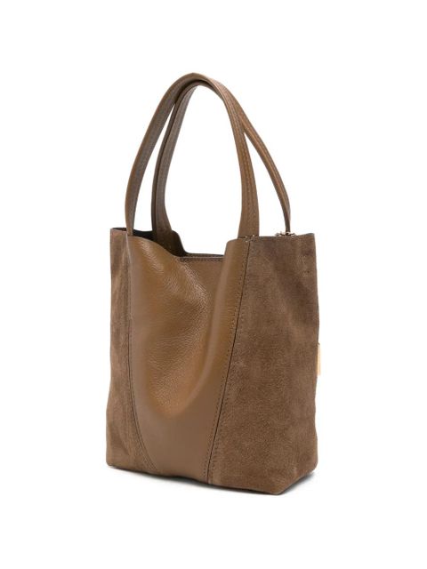 Chloé small Spin grained-leather tote bag - Brown
