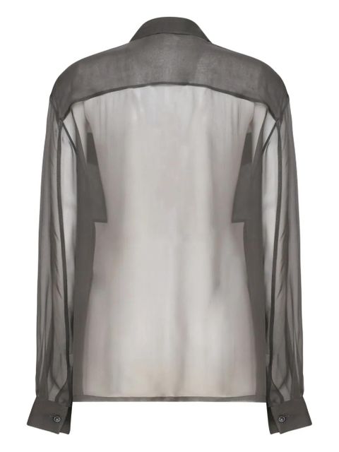 Saint Laurent pointed-collar flap-pocket shirt - Grey - zdjęcie produktu nr 2